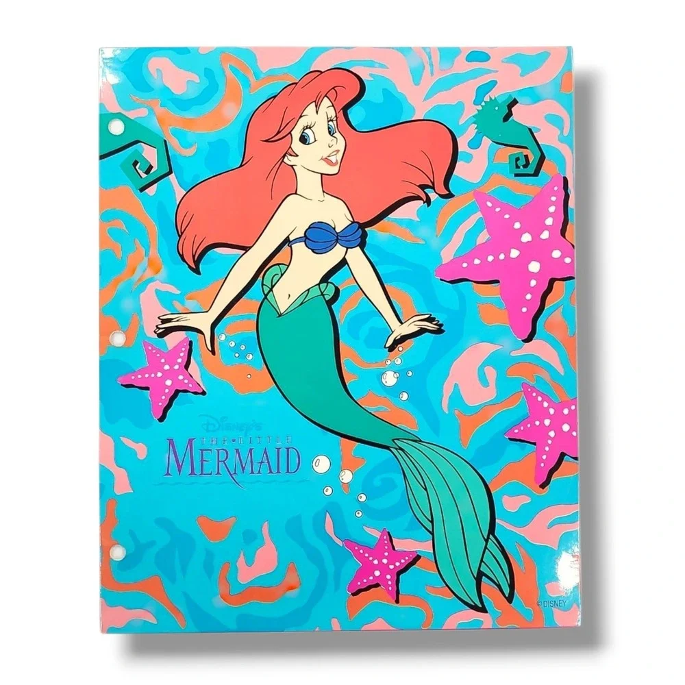 2 Vintage 90s‎ The Little Mermaid Pocket Folder Impact International EUC